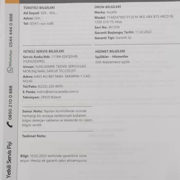 Arçelik Çamaşır Makinesi Hayal Kırıklığı