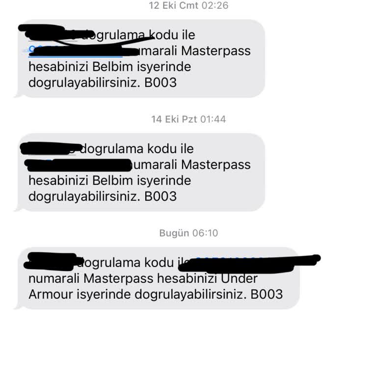 Aktif Bank Olmayan Hesaba Gelen Doğrulama Kodları