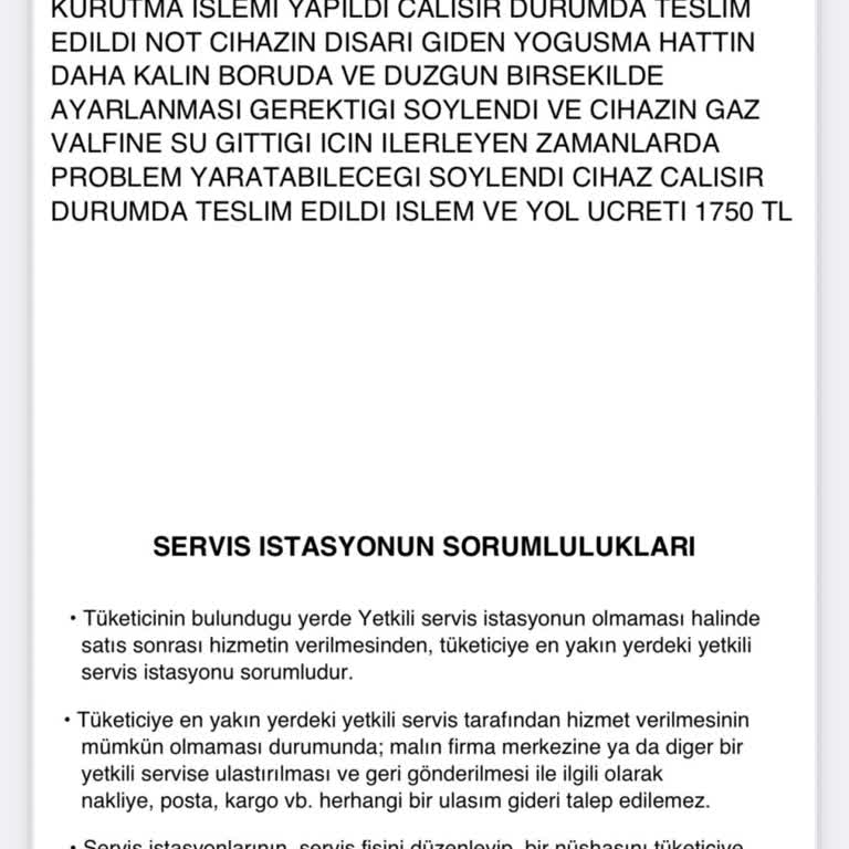Garanti Kapsamında Yüksek Servis Ücreti Şoku