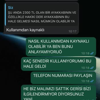 Hakiki Deri Botun Hızla Yıpranması Ve İlgisiz Müşteri Hizmeti