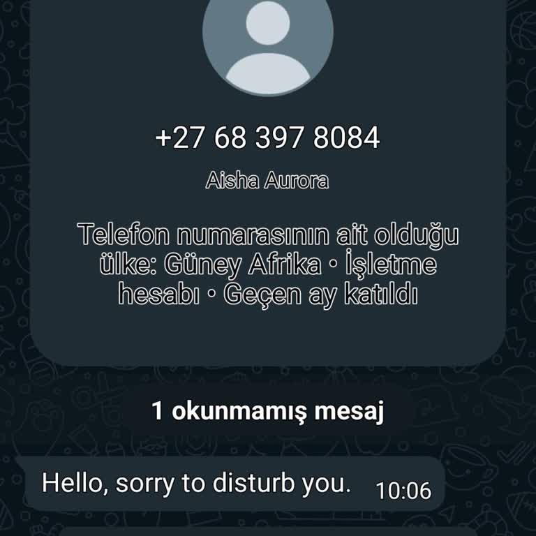 Güney Afrika'dan Gelen Bilinmeyen Mesaj Ve Güvenlik Tehdidi