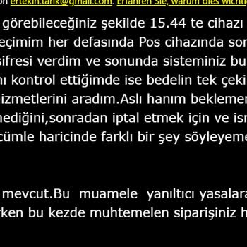 Taksit Sorunu Ve Müşteri Hizmetleri İlgisizliği