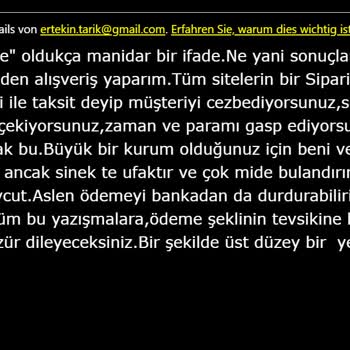 Taksit Sorunu Ve Müşteri Hizmetleri İlgisizliği