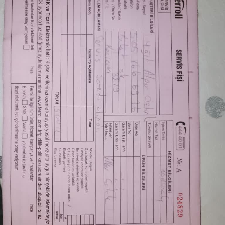 Ferroli Servisinin Yanlış Teşhisi Ve Yüksek Ücret Talebi