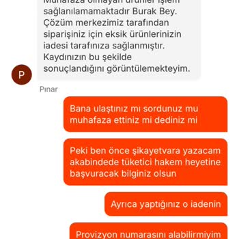 Eksik Sipariş Ve Yetersiz Müşteri Hizmeti