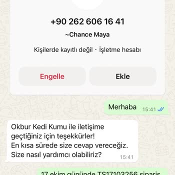 Kedi Kumu Siparişimde Gecikme Ve İletişim Sorunları
