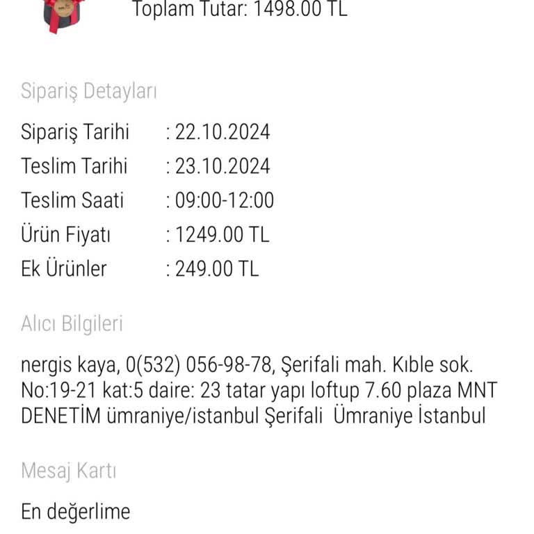 Eksik Teslimat Ve İletişim Sorunu
