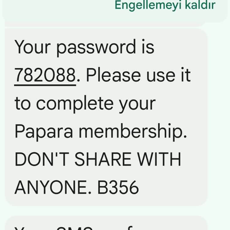 Rızam Dışında Gelen Şifre SMS'leri Ve Aktif Edilme Çabası