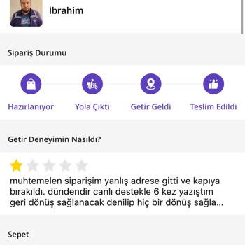 Teslim Edilmeyen Sipariş Ve İade Sorunu
