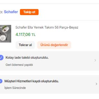 Kırık Gelen Yemek Takımı Ve Yanlış İade İşlemi