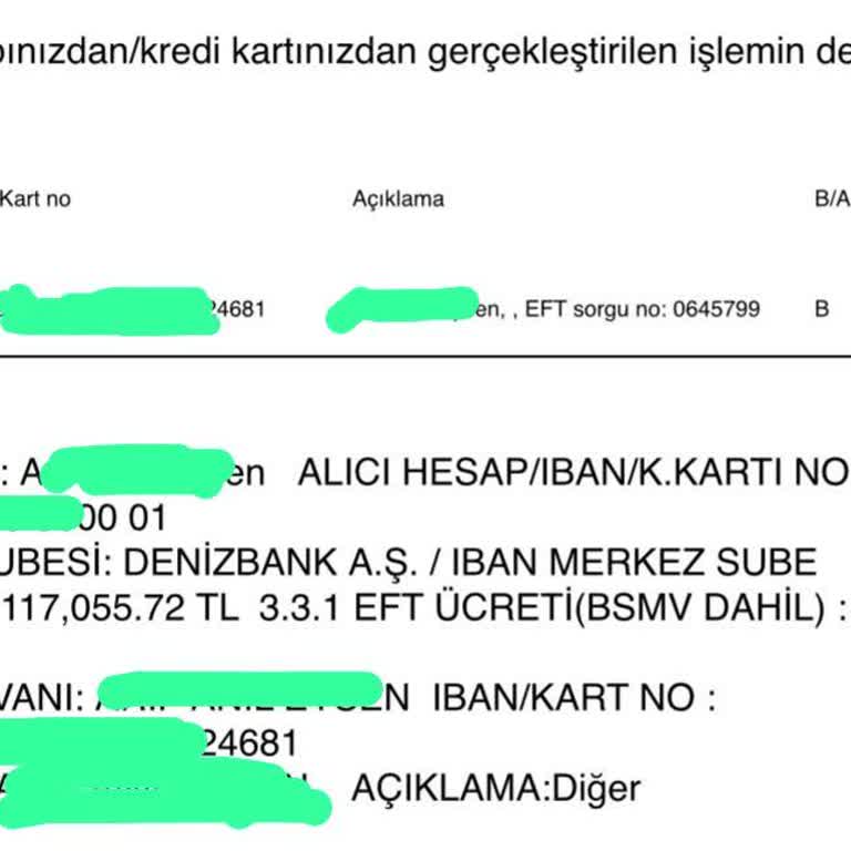 Yanlış EFT İle Kaybolan Para: Denizbank'tan Destek Yok
