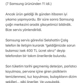 Samsung Bulaşık Makinesi Yıkama Sorunu