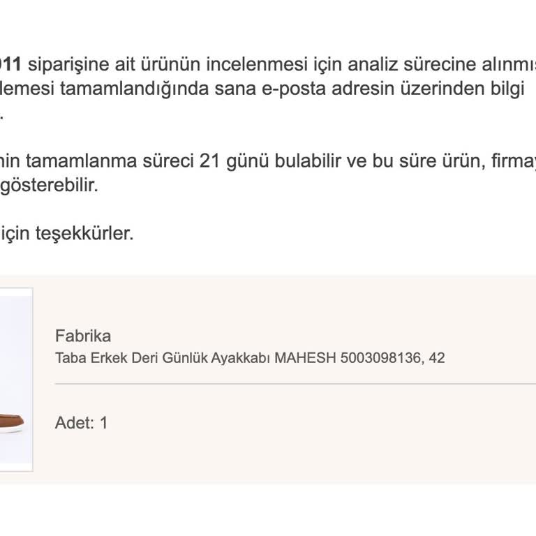 Yanlış Numara Ayakkabı İadesinde Gecikme Sorunu