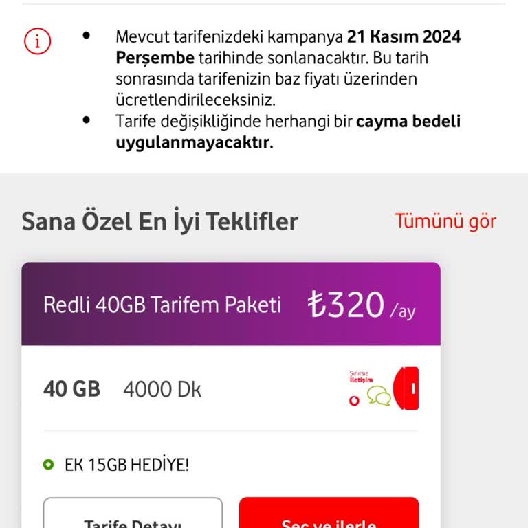 Vodafone'un Uçuk Fiyatlı Paketleri