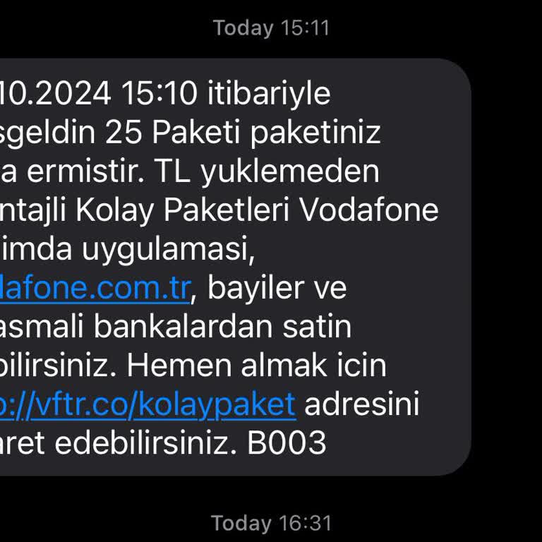 Vodafone Hoşgeldin 25 Tarifesi Sorunu