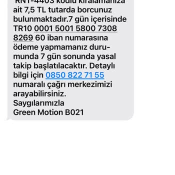 Green Motion'dan 7.5 TL'lik Haksız Borç Talebi