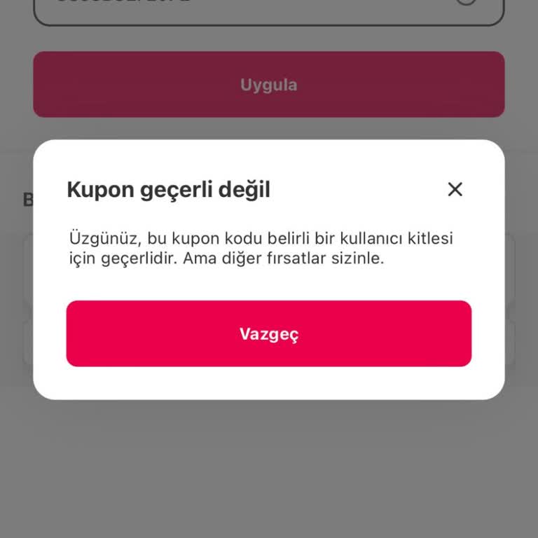 Yemeksepeti Kuponu Kullanılamıyor: Özel Kitle Sınırlaması