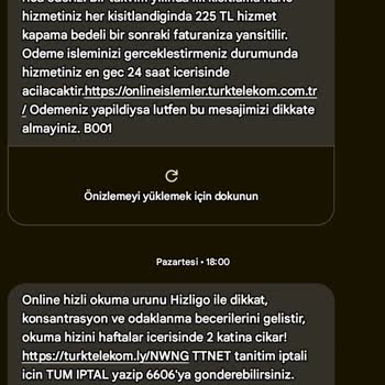 Ödenmiş Faturaya Ek Ücret Ve İnternet Sorunu