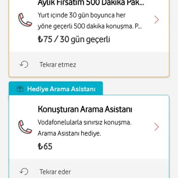 Vodafone'un Bilgilendirme Ve Ek Paket Sorunu