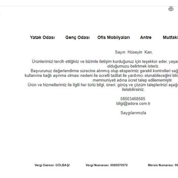 Adore Oyuncu Koltuğu Garanti Süresinde Yırtıldı