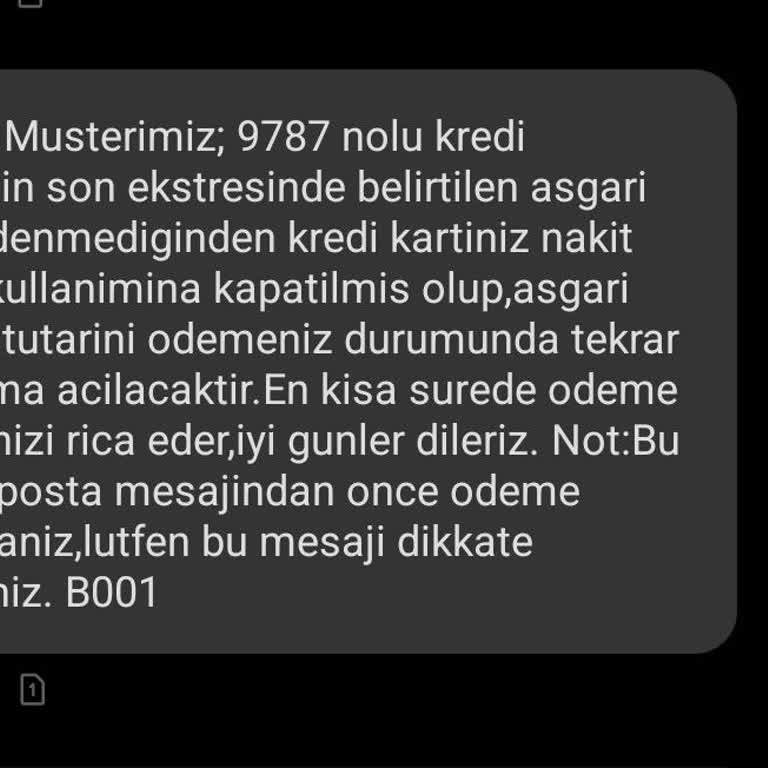 Ziraat Bankası Kredi Kartı Borç Bilgilendirme Sorunu
