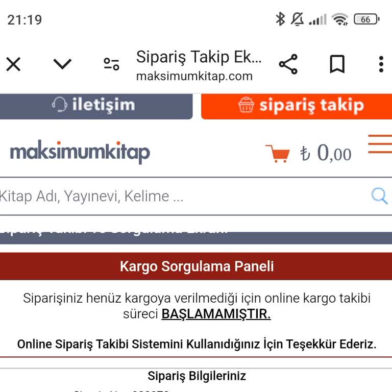 Kargoya Verilmeyen Sipariş Sorunu