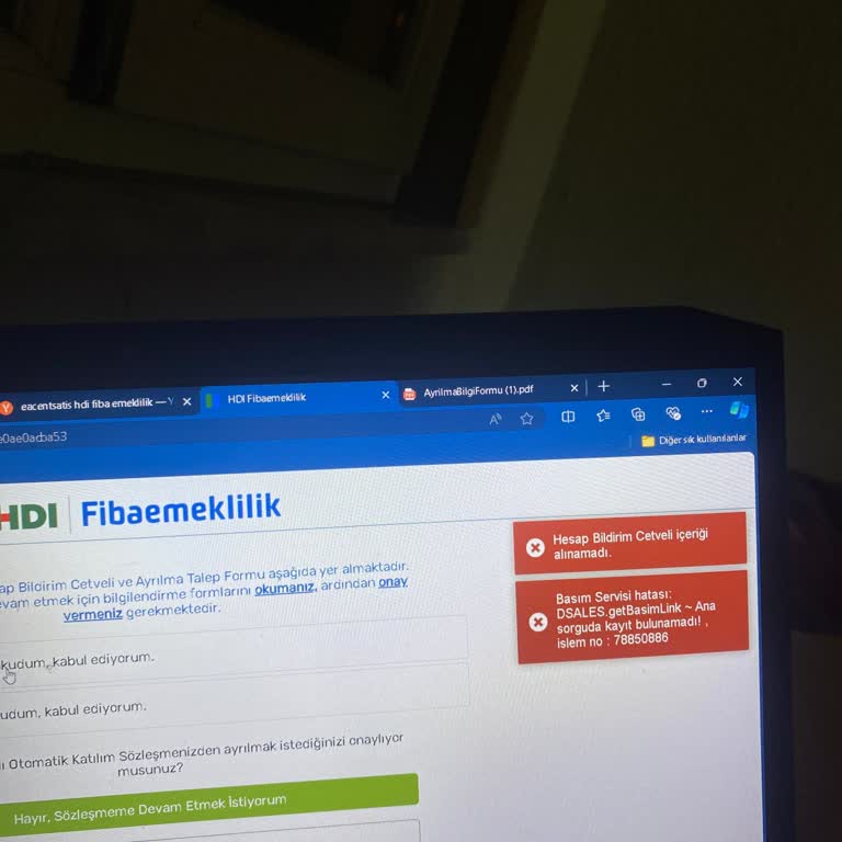 Bireysel Emeklilikten Ayrılma Sürecinde Teknik Sorunlar