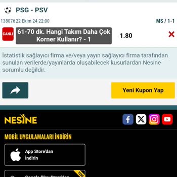 Nesine Kuponu Hatalı Gösteriyor, Destek Yetersiz