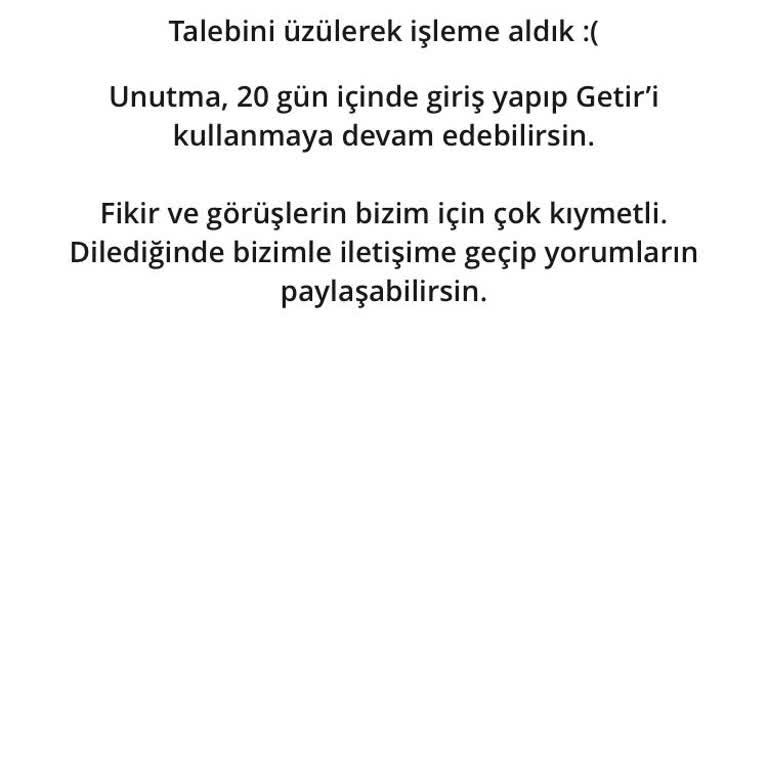 GetirYemek Kurye Hizmeti Ve Müşteri Temsilciliği Sorunu