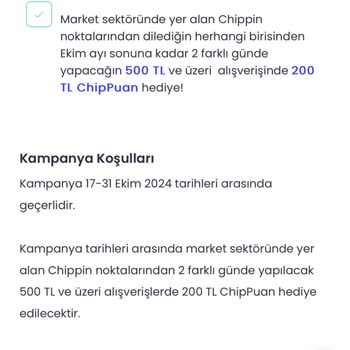 Chippin Kampanyasında Puan Sorunu