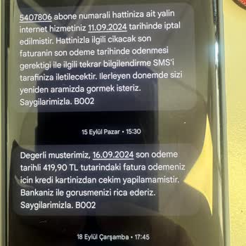 İptal Edilen Hat İçin Haksız Fatura Şoku