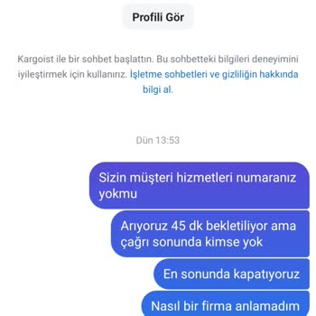 Kargoist Müşteri Hizmetlerine Ulaşamama Sorunu
