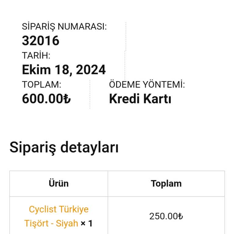 Cyclist Türkiye Dergisi Web Sitesi Siparişim Hakkında Tarafıma Dönüş Yapılmadı!