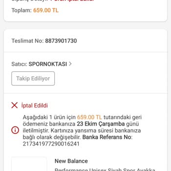 Spornoktasi.com Siparişim Gerekçe Gösterilmeden İptal Edildi!