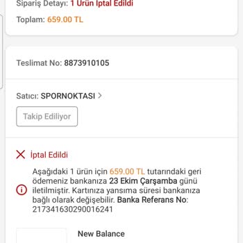 Spornoktasi.com Siparişim Gerekçe Gösterilmeden İptal Edildi!