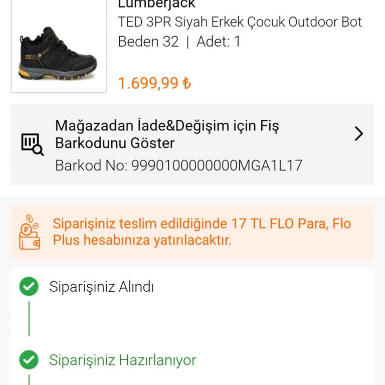 FLO Uygulamasında Sipariş İptal Sorunu