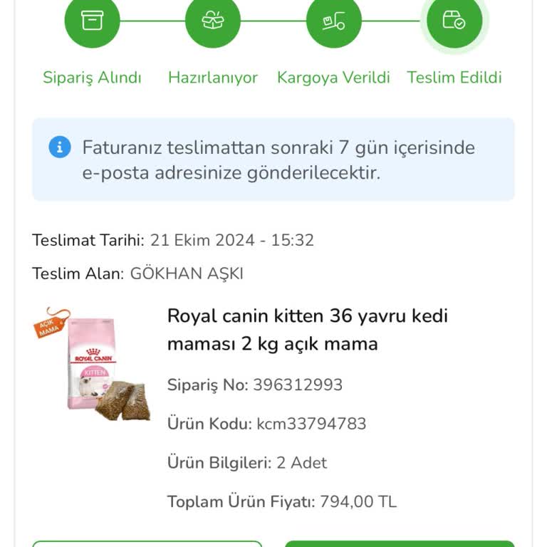 Eksik Gönderilen Kedi Maması Ve İletişimsizlik Sorunu