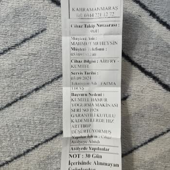 Hamur Yoğurma Makinesi Hız Anahtarı Sorunu