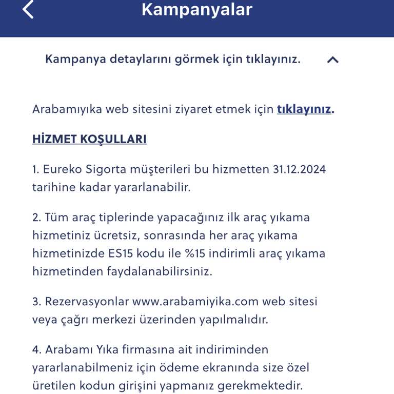 Eureko Sigorta'nın Araç Yıkama Sözünü Tutmaması