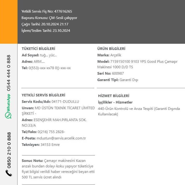 Arızalı Servis Hizmeti Ve Yanıltıcı Teşhis