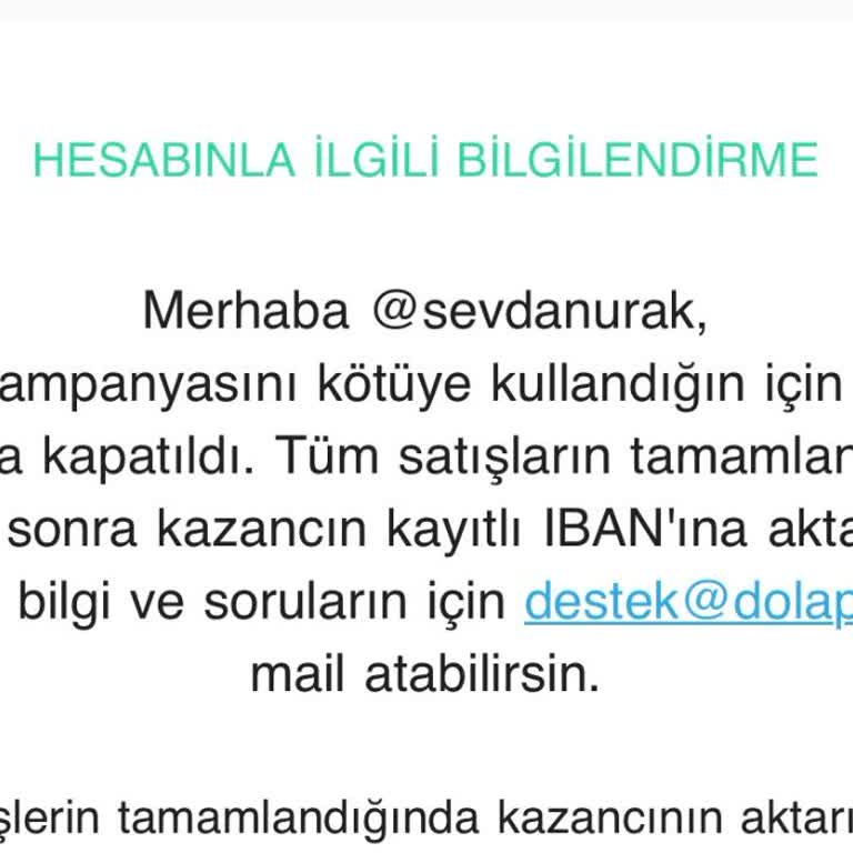 Dolap Uygulamasında Haksız Hesap Kapatma