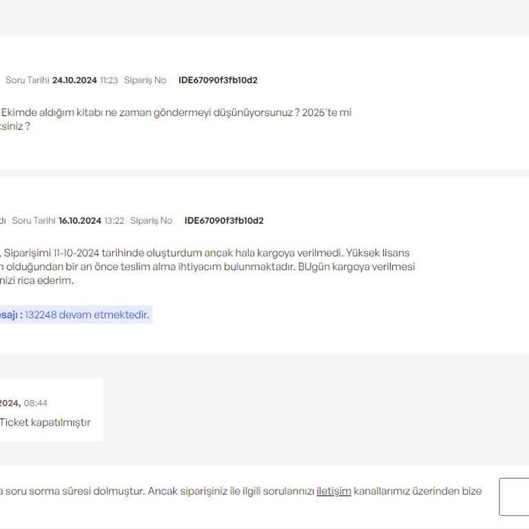 İdefix Sipariş İptalinde Müşteri Mağduriyeti