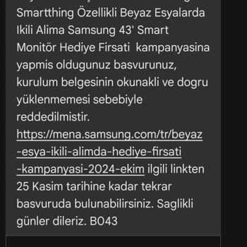 Samsung Kampanya Sürecinde Yaşanan Sorunlar