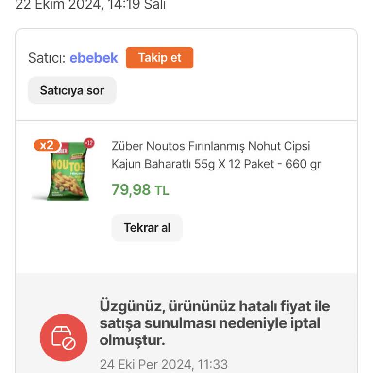 Fiyat Hatası Mağduriyeti: İptal Edilen Sipariş