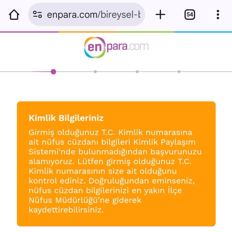 Enpara Kayıt İşlemi Kimlik Paylaşım Sorunu