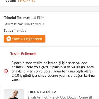 Teslimat Sorunu Ve İletişim Eksikliği