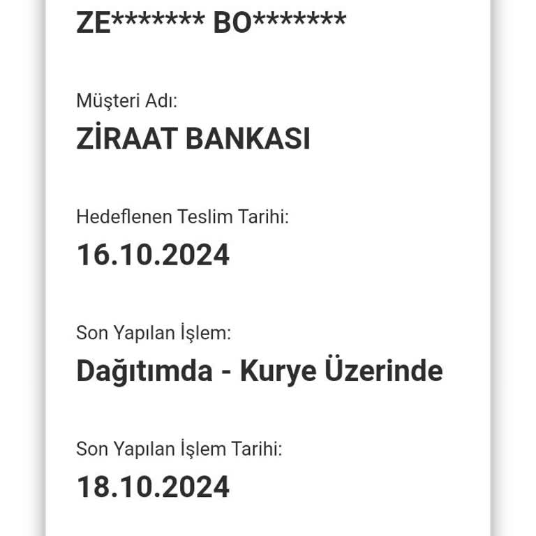 Teslim Edilmeyen Kart Ve İlgisiz Müşteri Hizmetleri