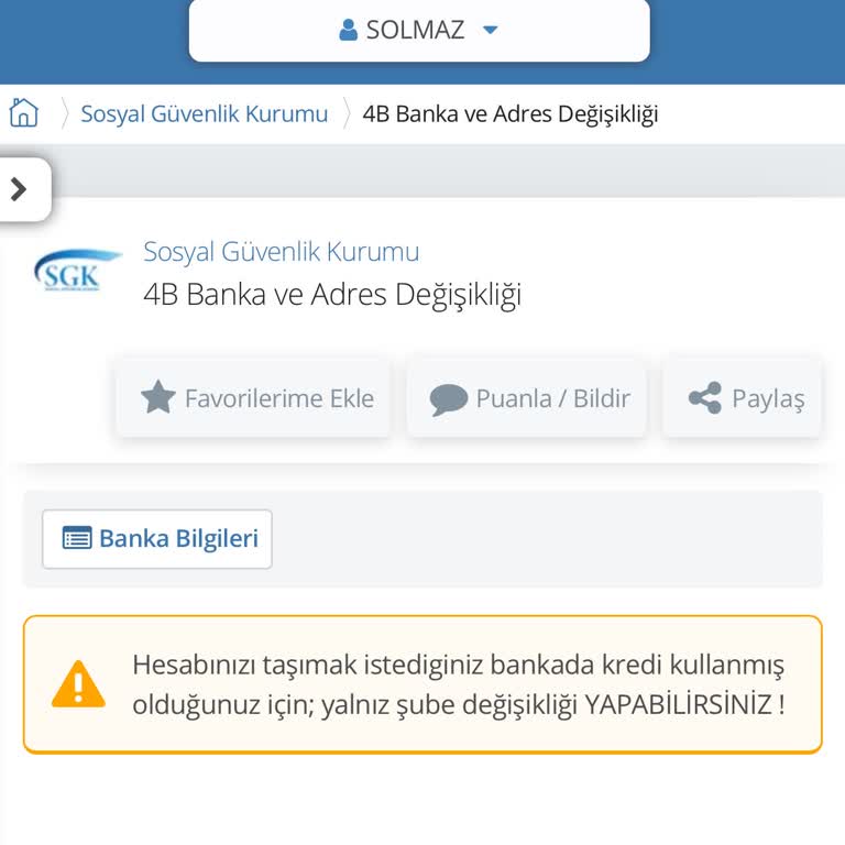 E-Devlet Üzerinden Banka Taşıma Sorunu