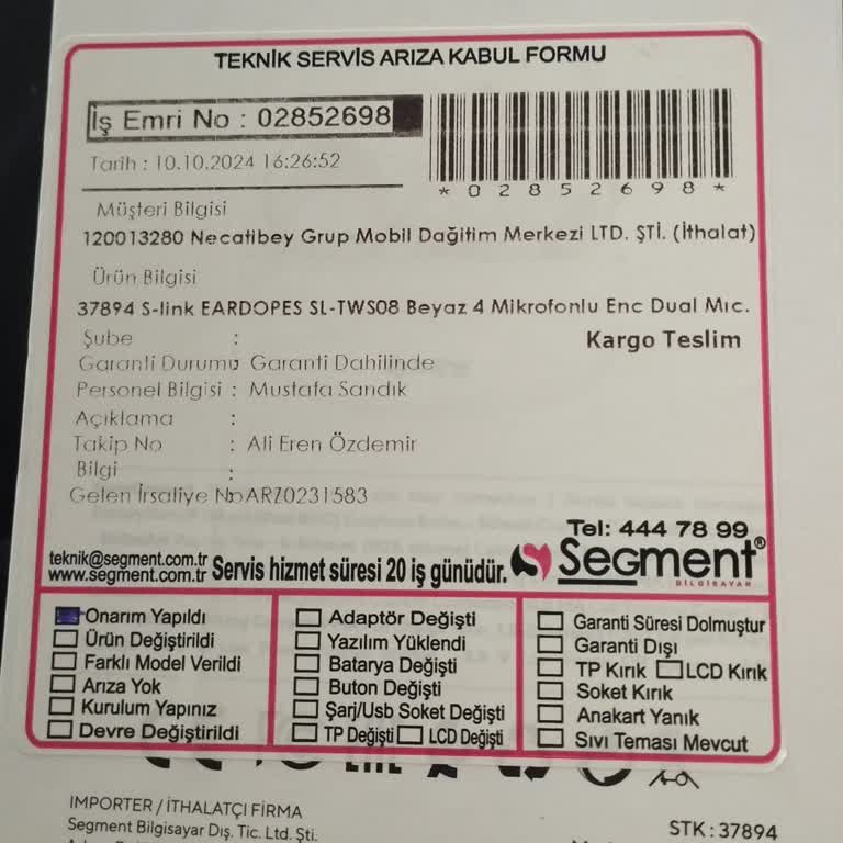 S-Link Kulaklıkta Tekrarlayan Sorun Ve İade Zorluğu