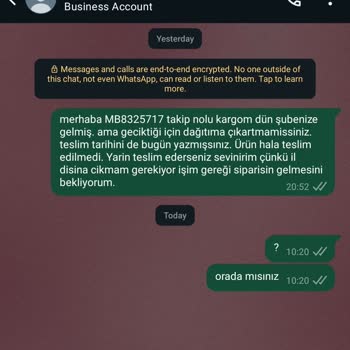 Teslimat Sorunu Ve İletişim Eksikliği